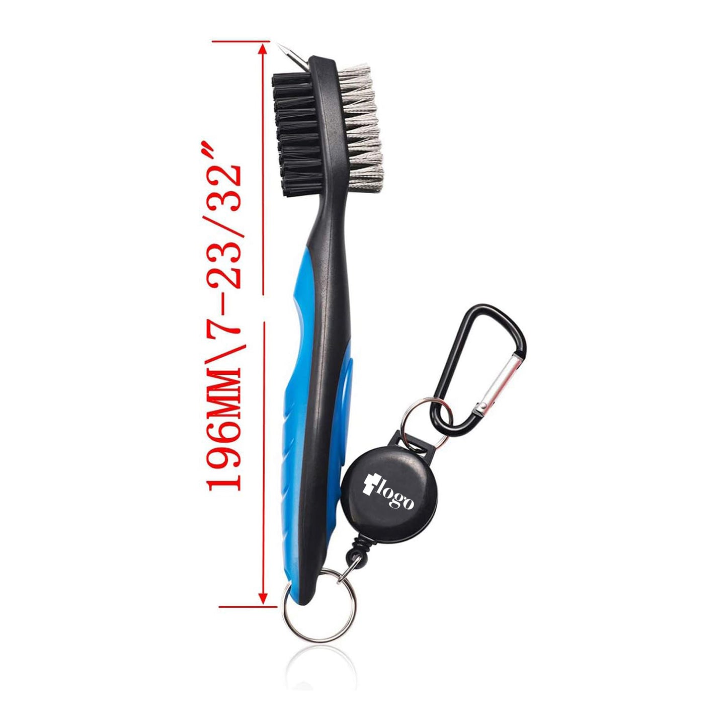 LTAW001【100 PCS】Golf Club Brush Groove Cleaner With Retractable Zip-line