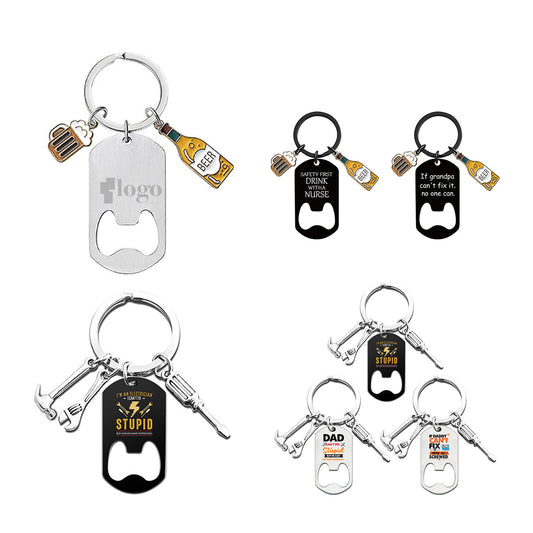 LTAW263【100 PCS】Stainless Steel Beer Bottle Opener Keychain