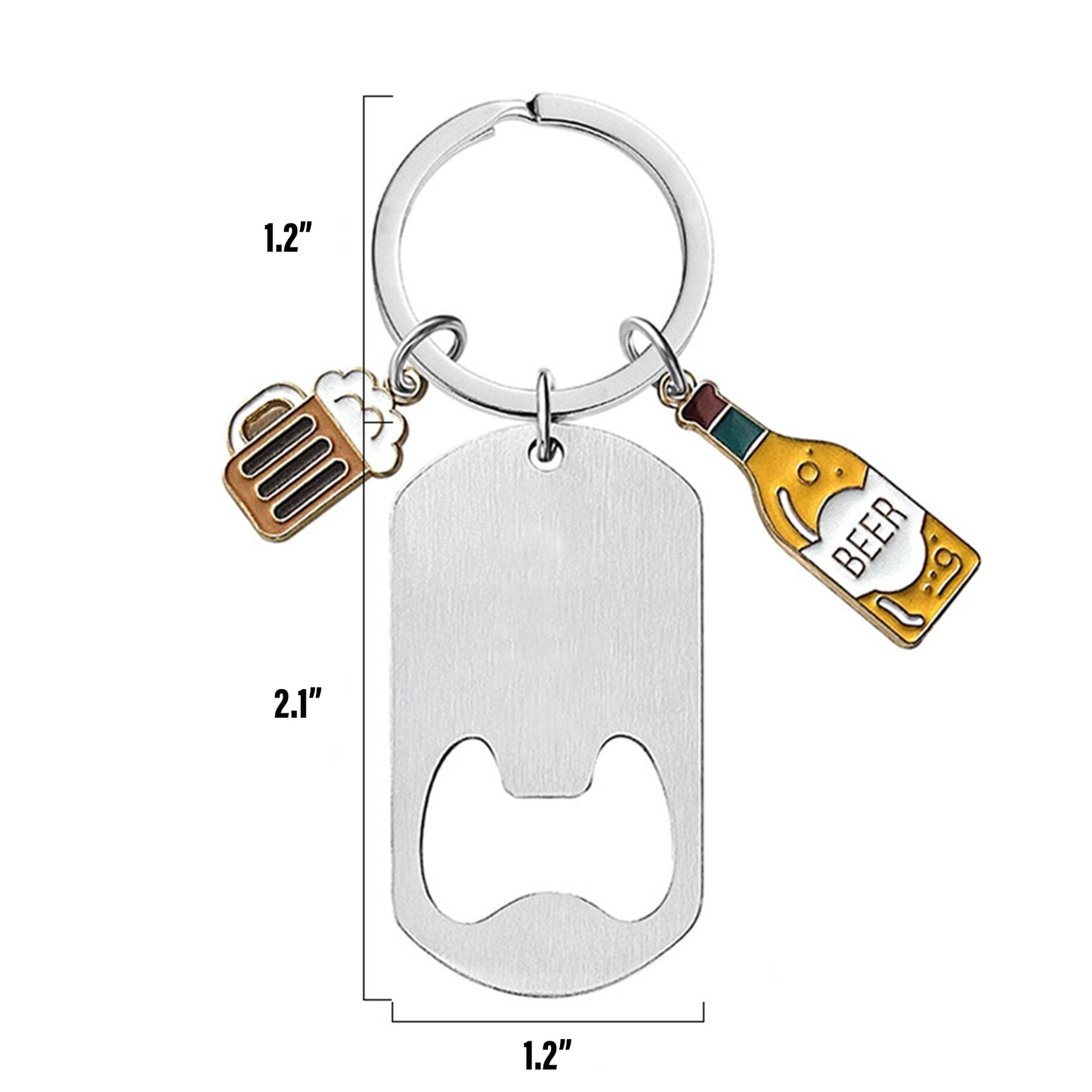 LTAW263【100 PCS】Stainless Steel Beer Bottle Opener Keychain