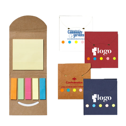 LTAW267【100 PCS】Recycled Sticky Notes and Flags Booklet