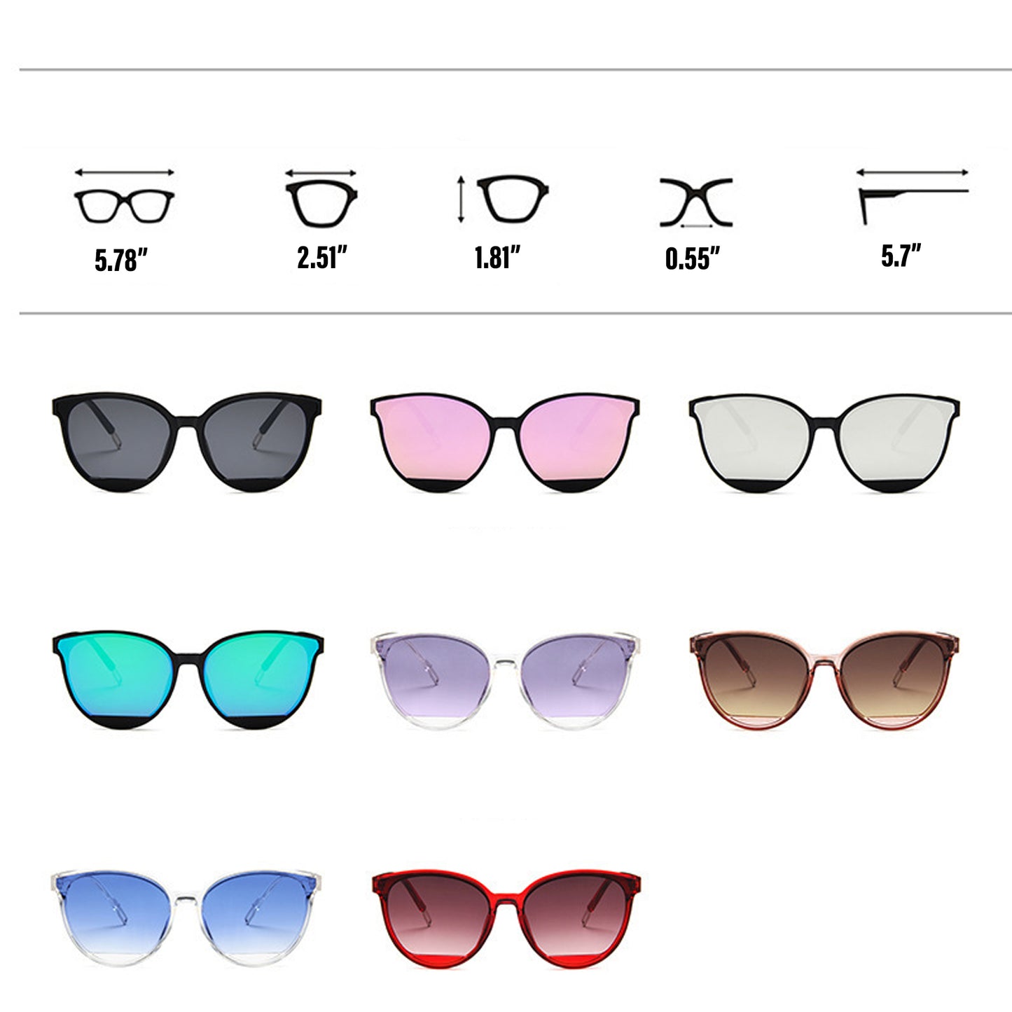 LTAW283【100 PCS】Classic Retro Unisex Sunglasses