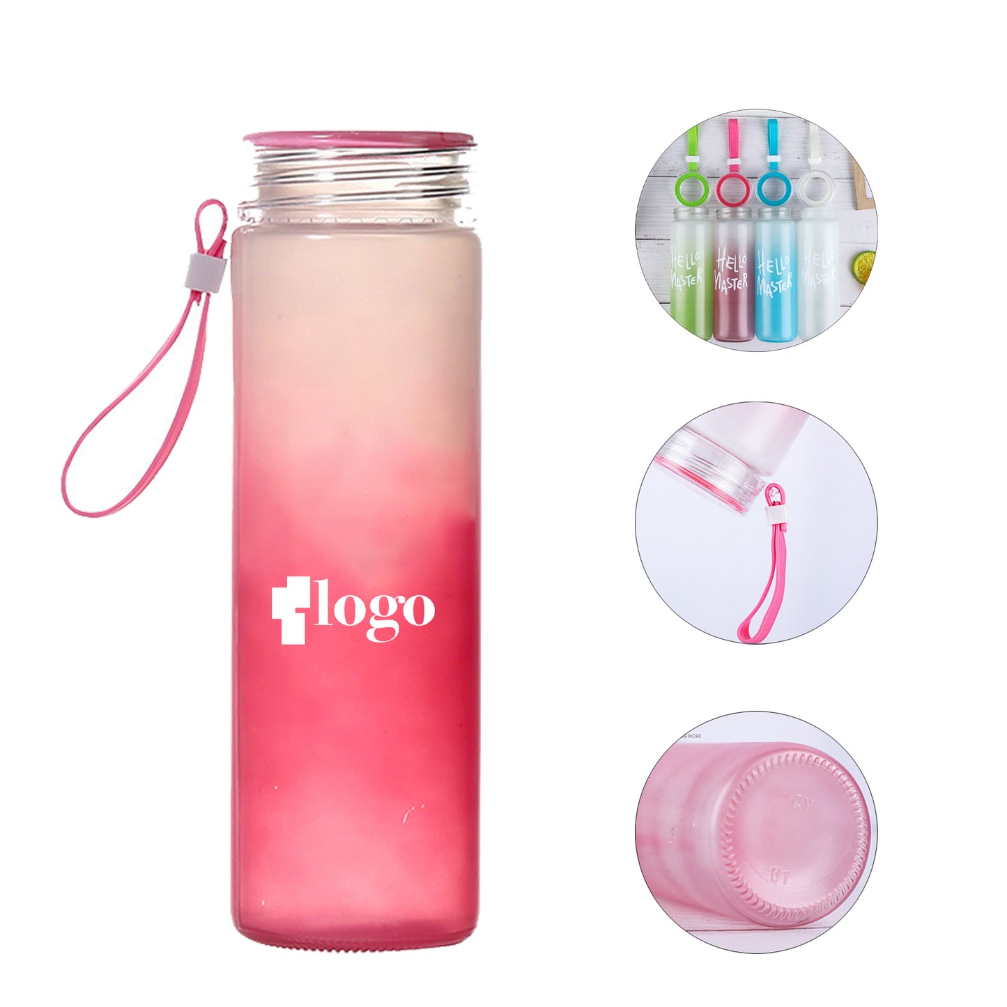 LTAW298【200 PCS】13 Oz Juice Glass Water Bottle With Lid