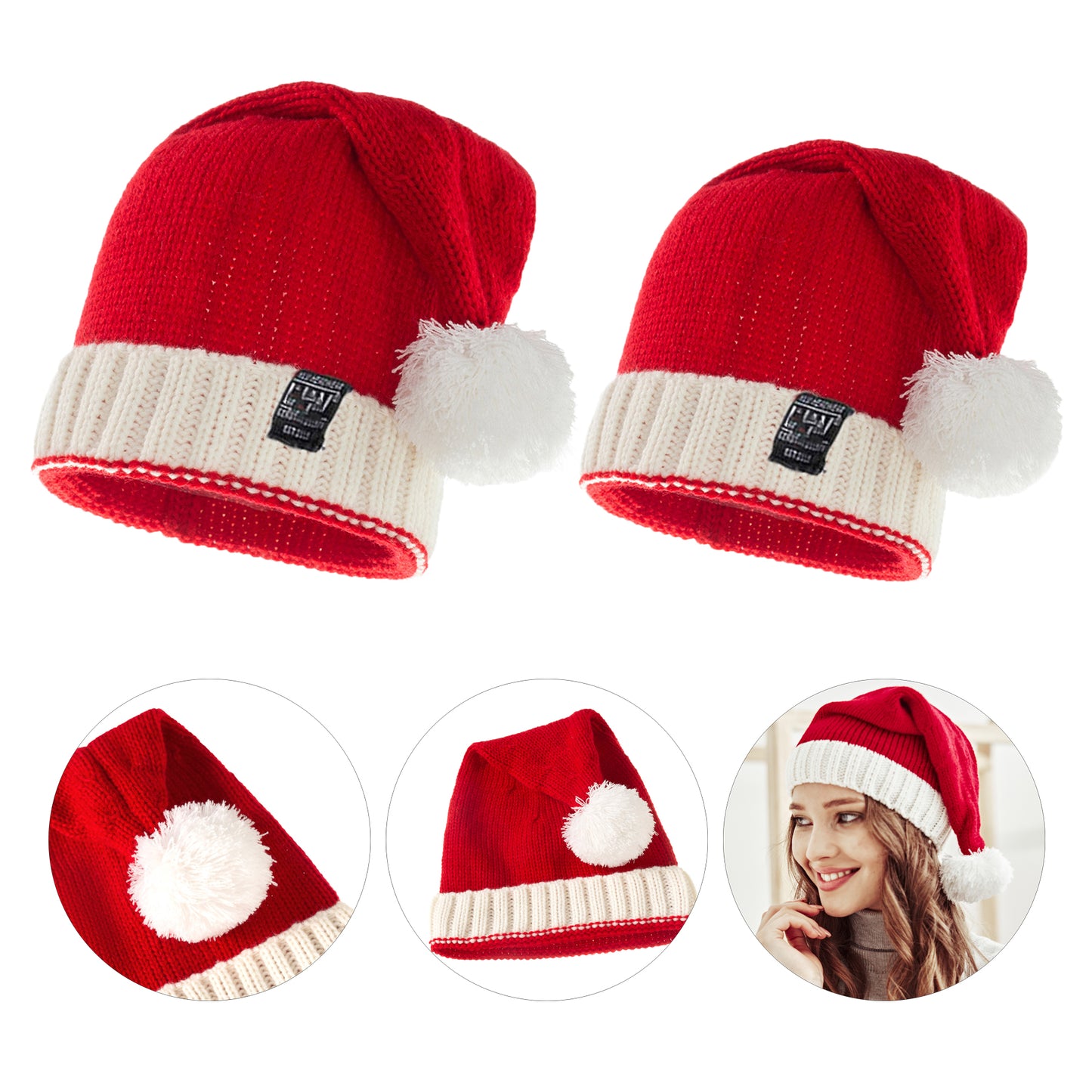 LTAW330【100 PCS】Unisex Beanie Winter Santa Hat