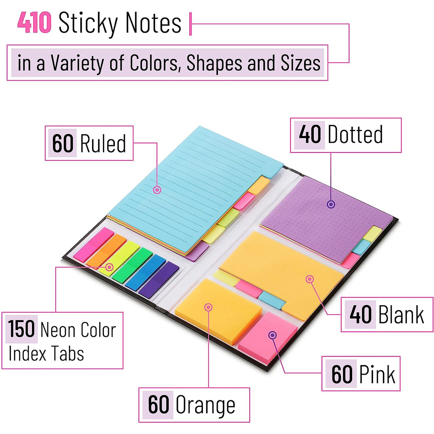 LTAW341【100 PCS】Sticky Notes Variety Set