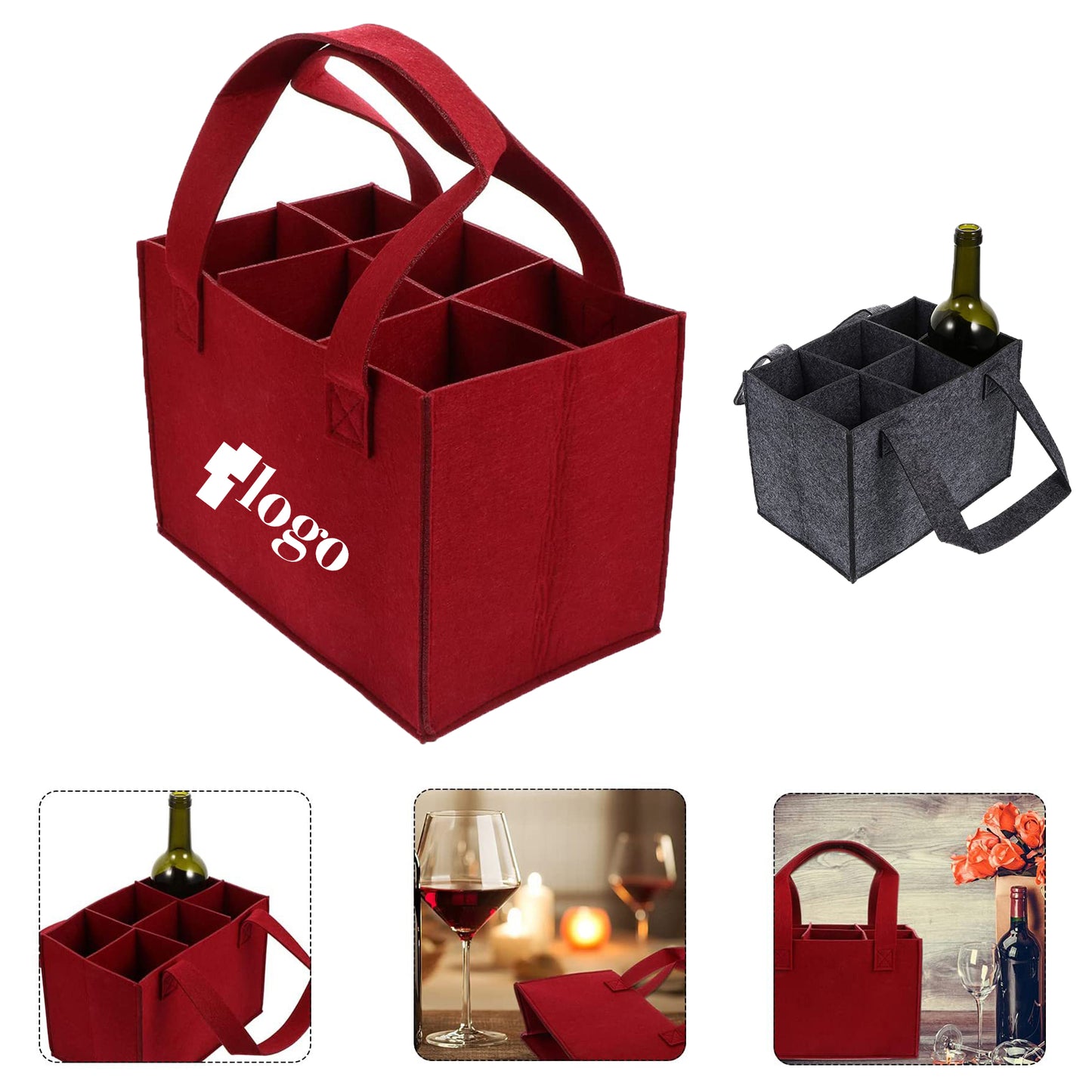 LTAW342【100 PCS】6 Bottle Wine Carrier Tote