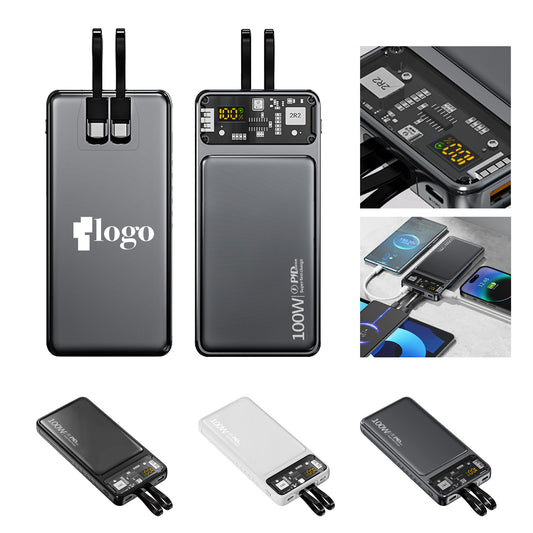 LTAW347【50 PCS】10000mAh Power Bank With 2 Cable