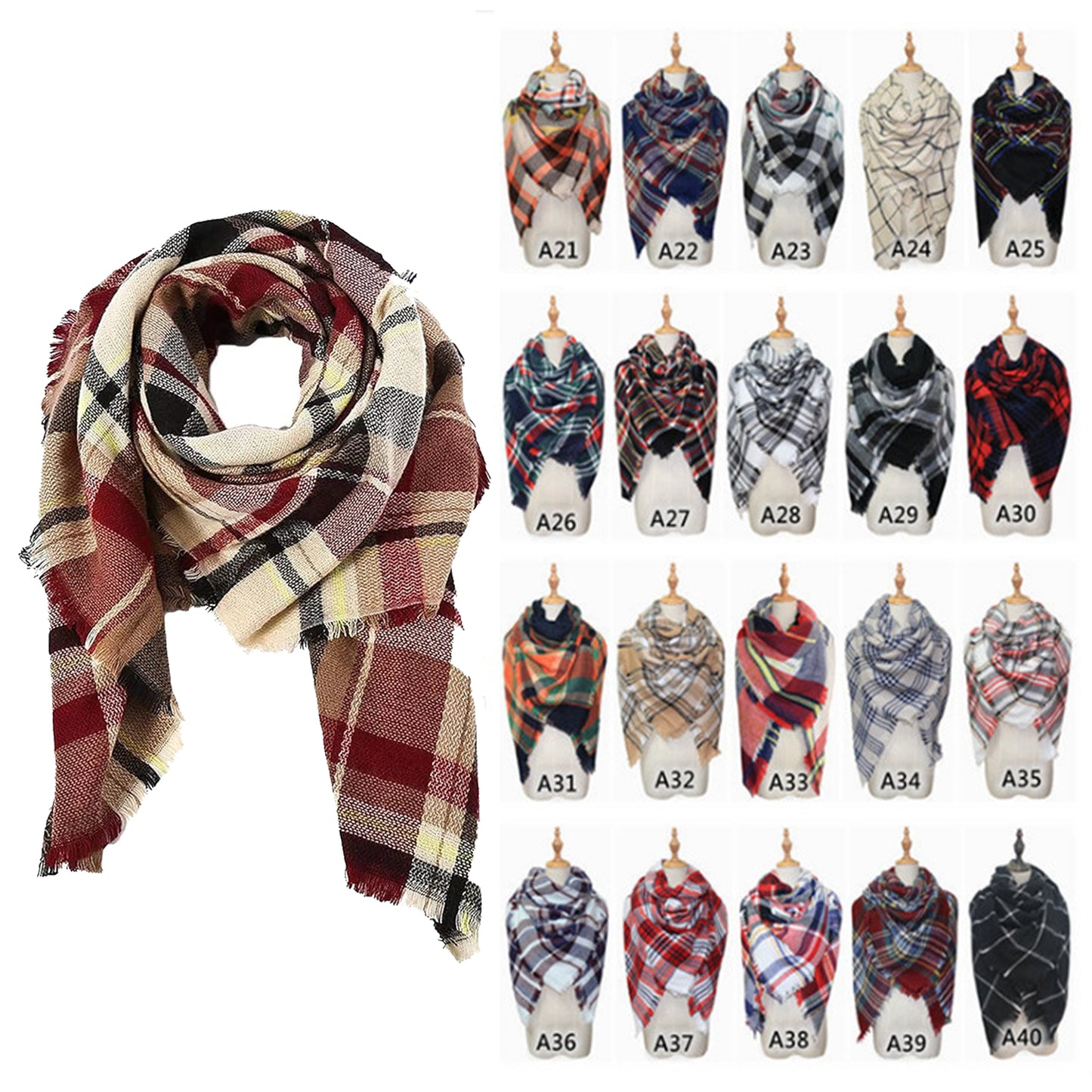 LTAW358【200 PCS】Women's Fall Winter Scarf