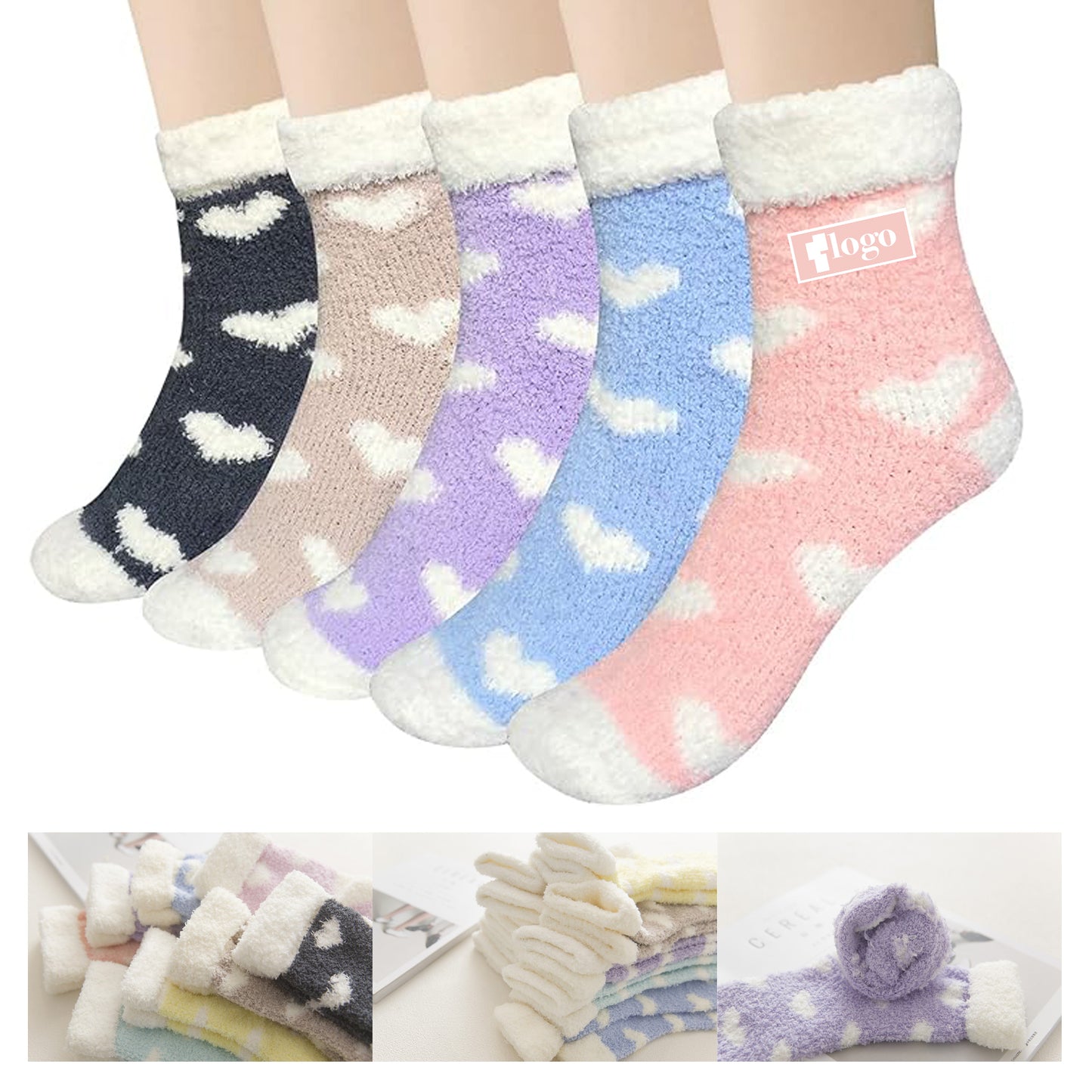 LTAW373【100 PCS】Plush Slipper Socks