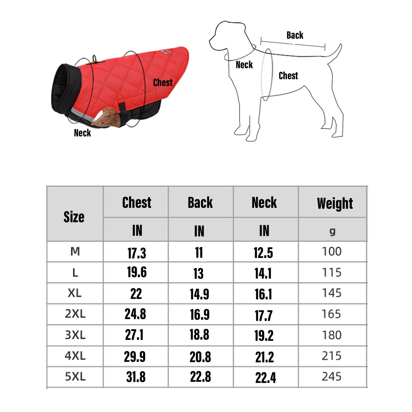 LTAW387【100 PCS】Dog Cold Weather Coats