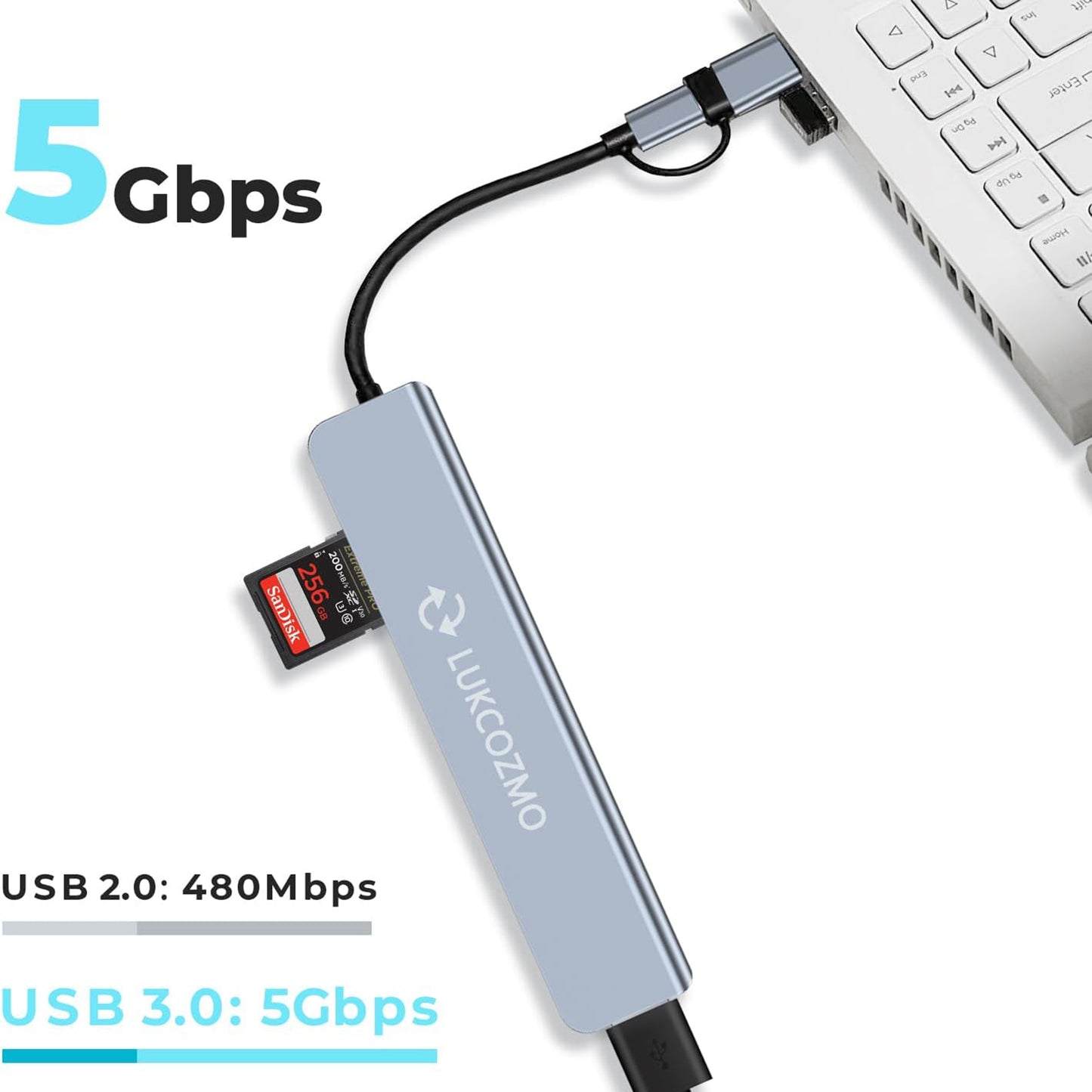 LTAW407【100 PCS】USB C Hub USB Splitter 8 in 1