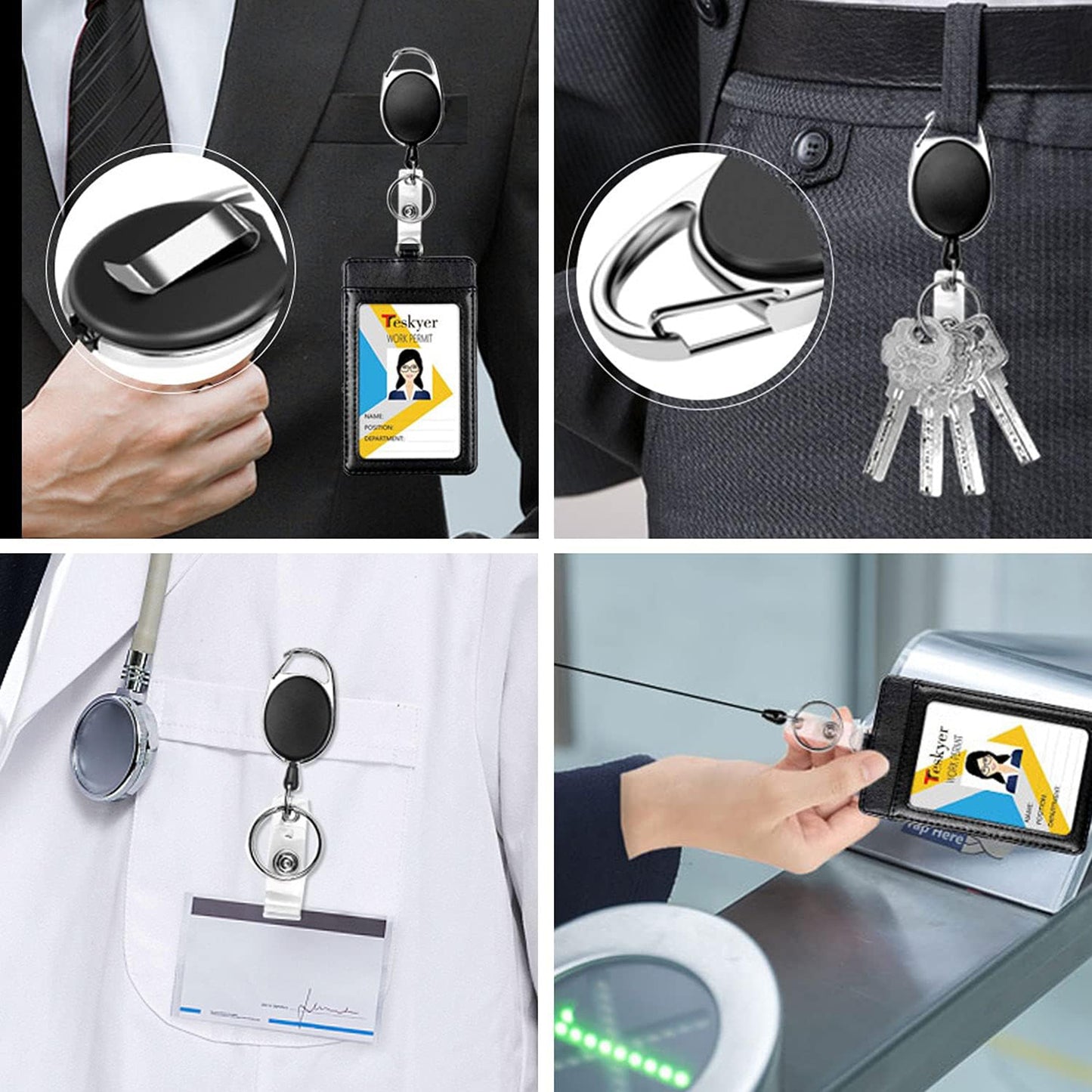 LTAW429【200 PCS】Retractable Badge Reel with Claw Clasp