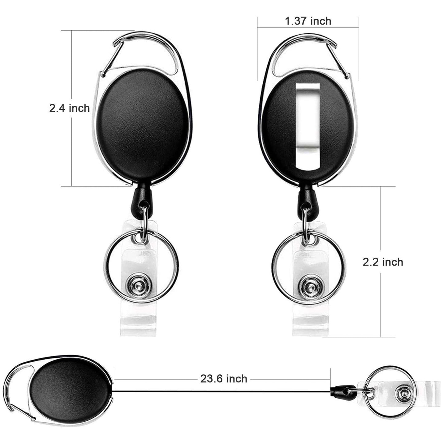 LTAW429【200 PCS】Retractable Badge Reel with Claw Clasp