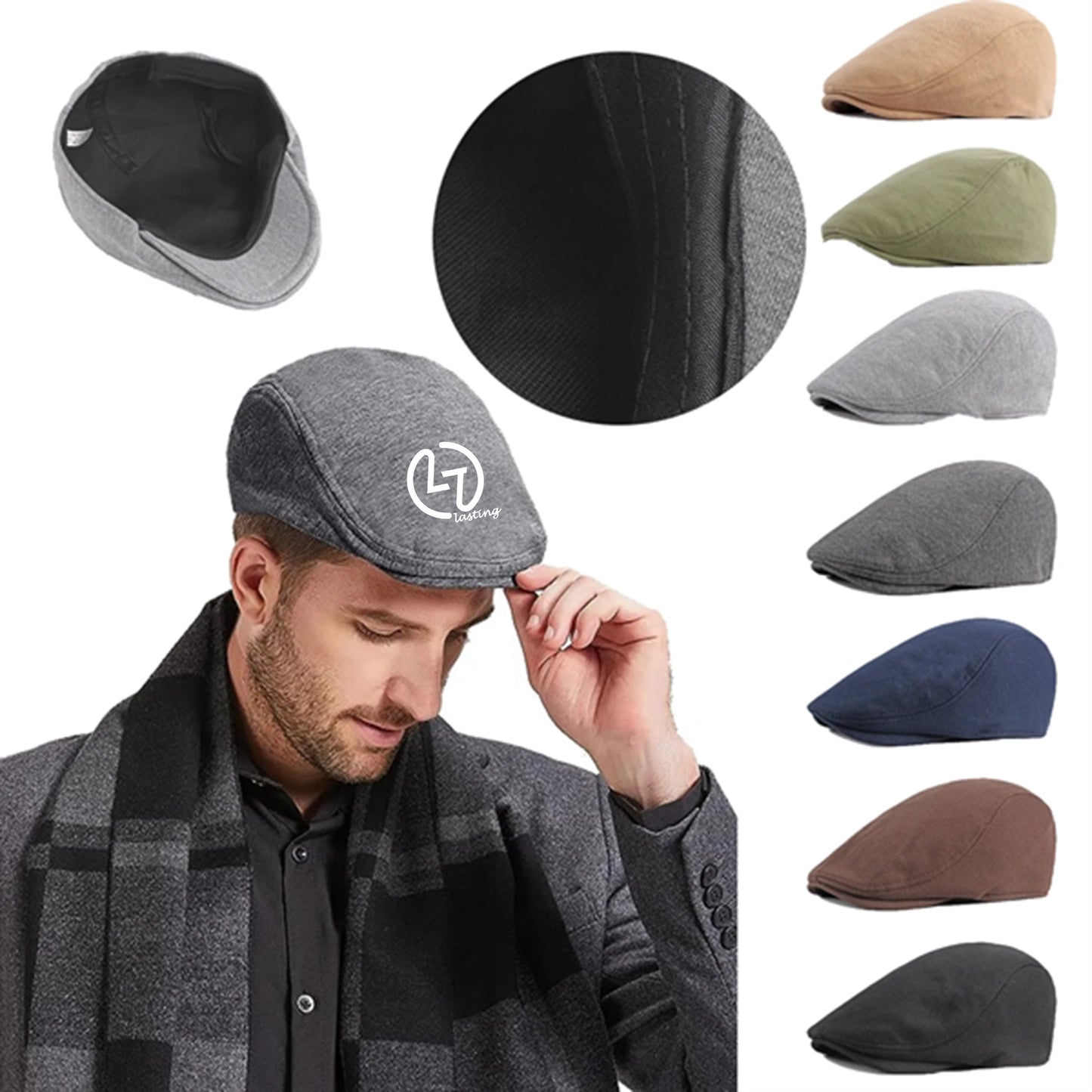 LTAW483【100 PCS】Men Cotton Newsboy Cap