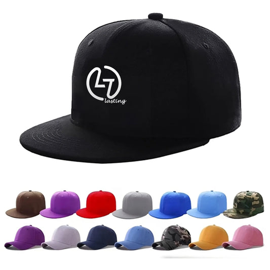 LTAW486【100 PCS】Embroidered Flat Brim Baseball Caps Hip Hop Style Hats