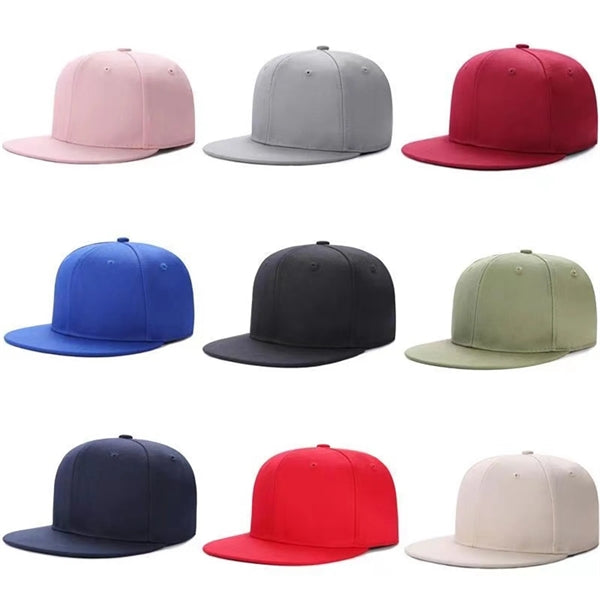 LTAW486【100 PCS】Embroidered Flat Brim Baseball Caps Hip Hop Style Hats