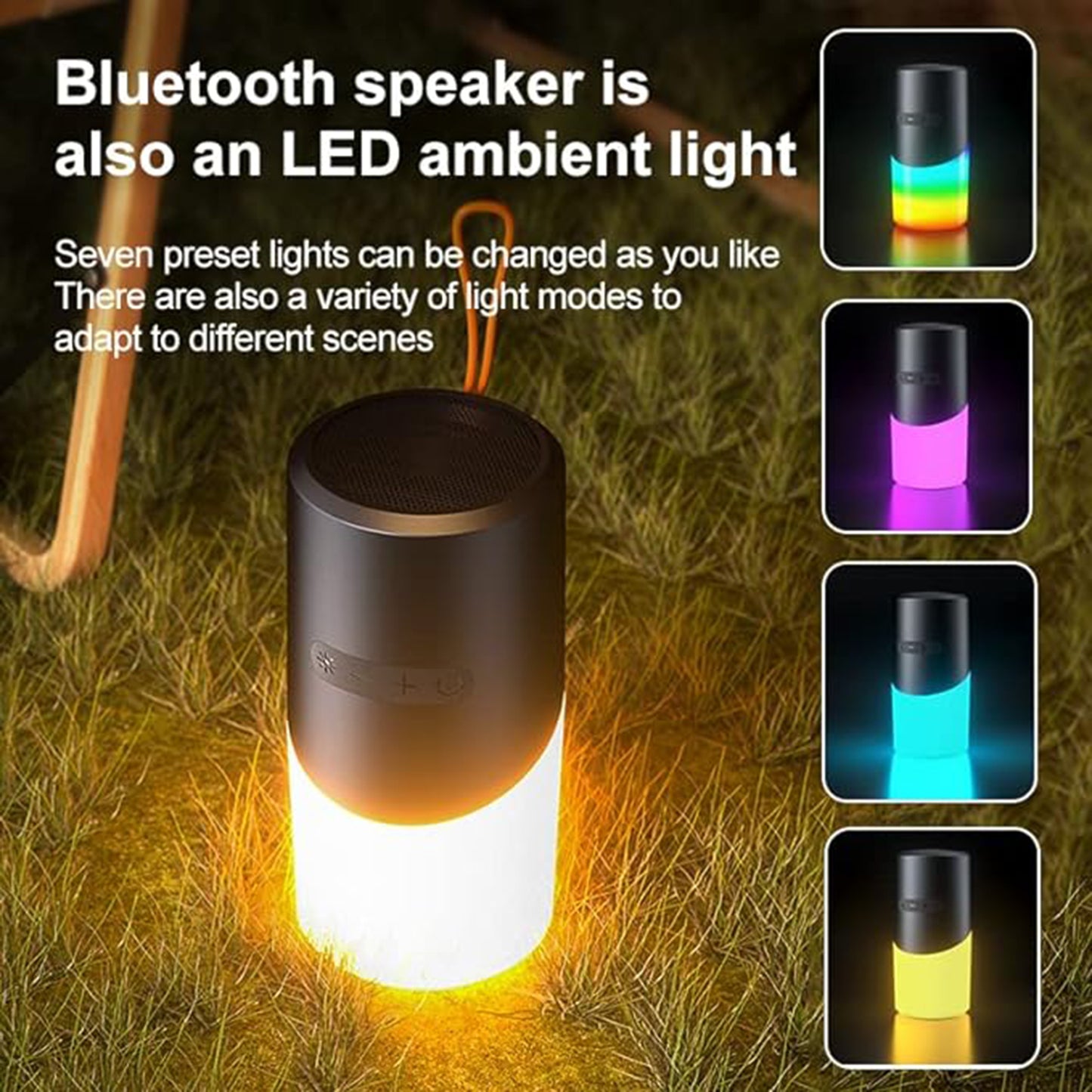 LTAW439【100 PCS】Portable Bluetooth Speaker  with RGB LED Light