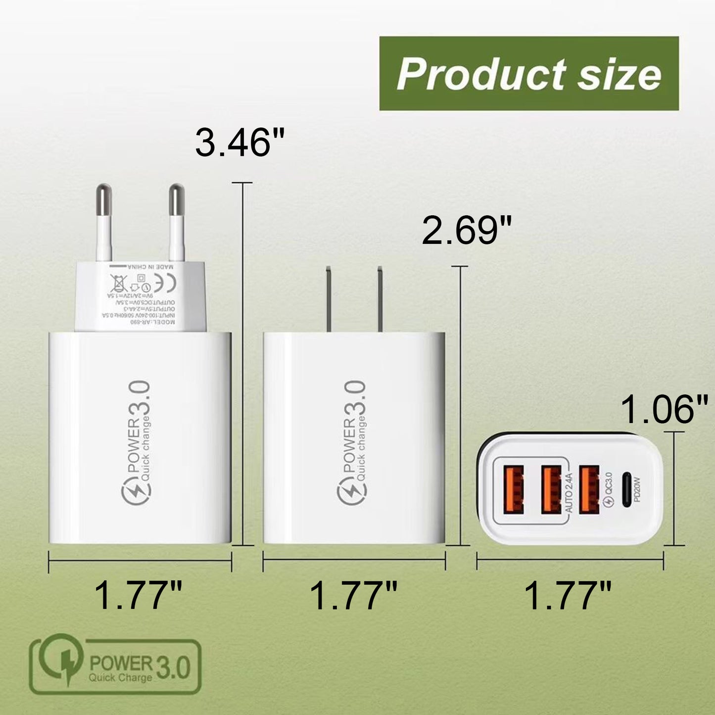 LTAW458【100 PCS】Fast Charging USB Wall Charger