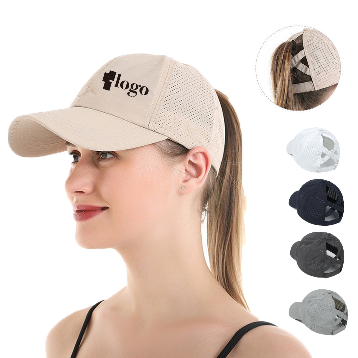 LTAW460【100 PCS】Ponytail Baseball Cap for Women