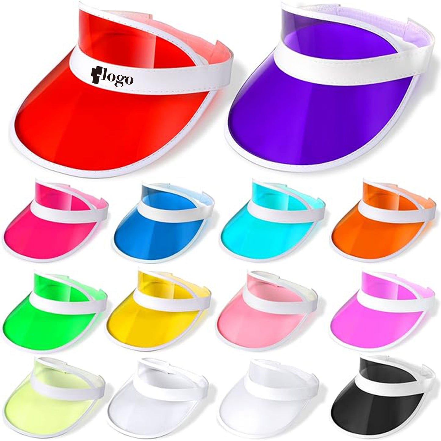 LTAW461【100 PCS】Unisex Sun Visors Plastic Clear Cap