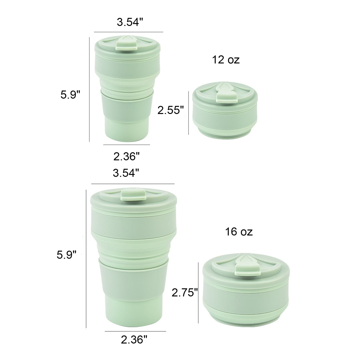 LTAW462【100 PCS】12oz Collapsible Travel Cup