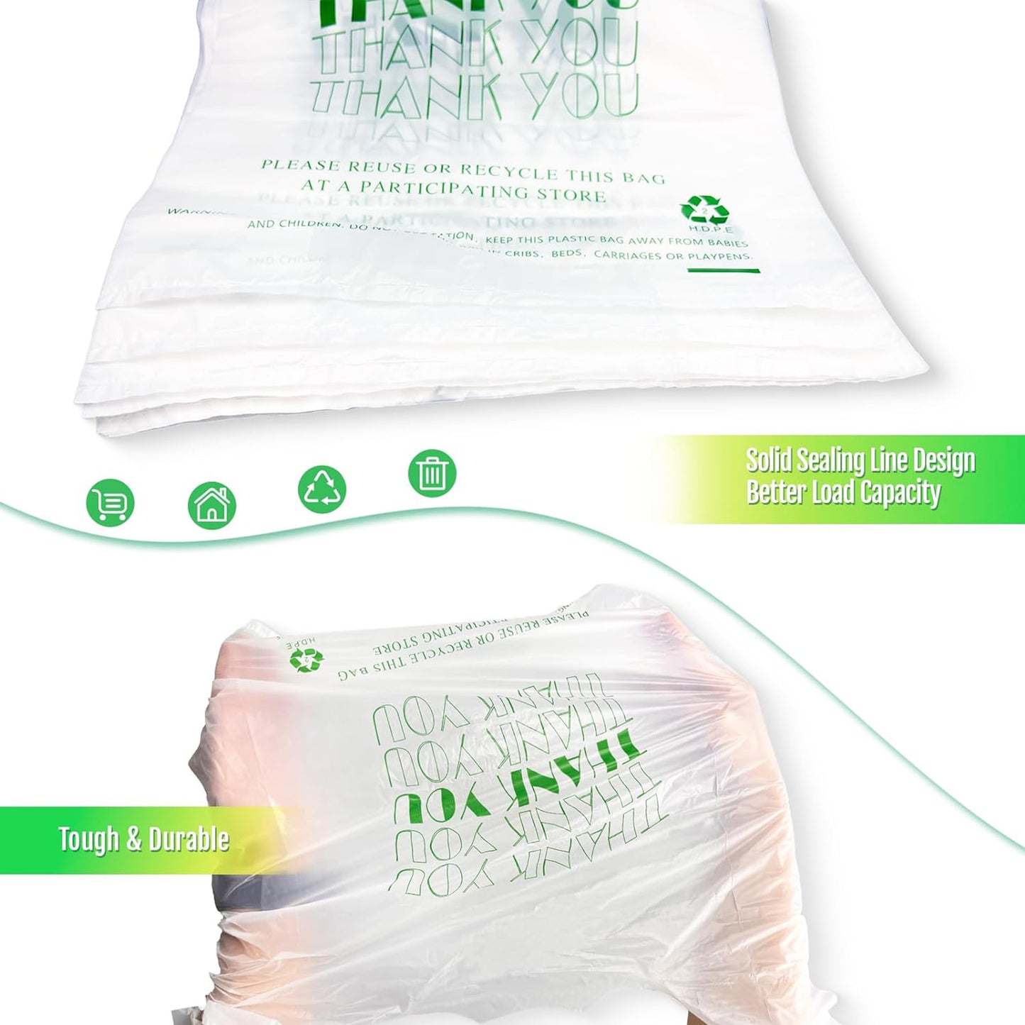 LTAW465【2000 PCS】Recyclable Shopping Bags