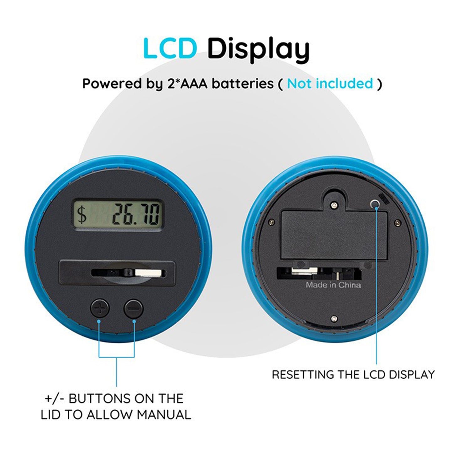 LTAW471【100 PCS】Digital Coin Counting Bank with LCD Counter