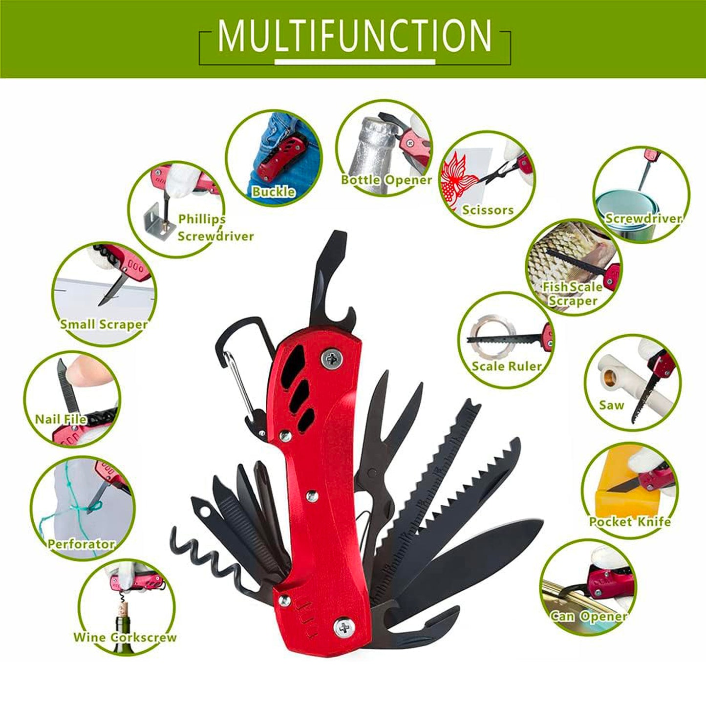 LTAW006【100 PCS】12-In-1 Multifunction Knife Tool