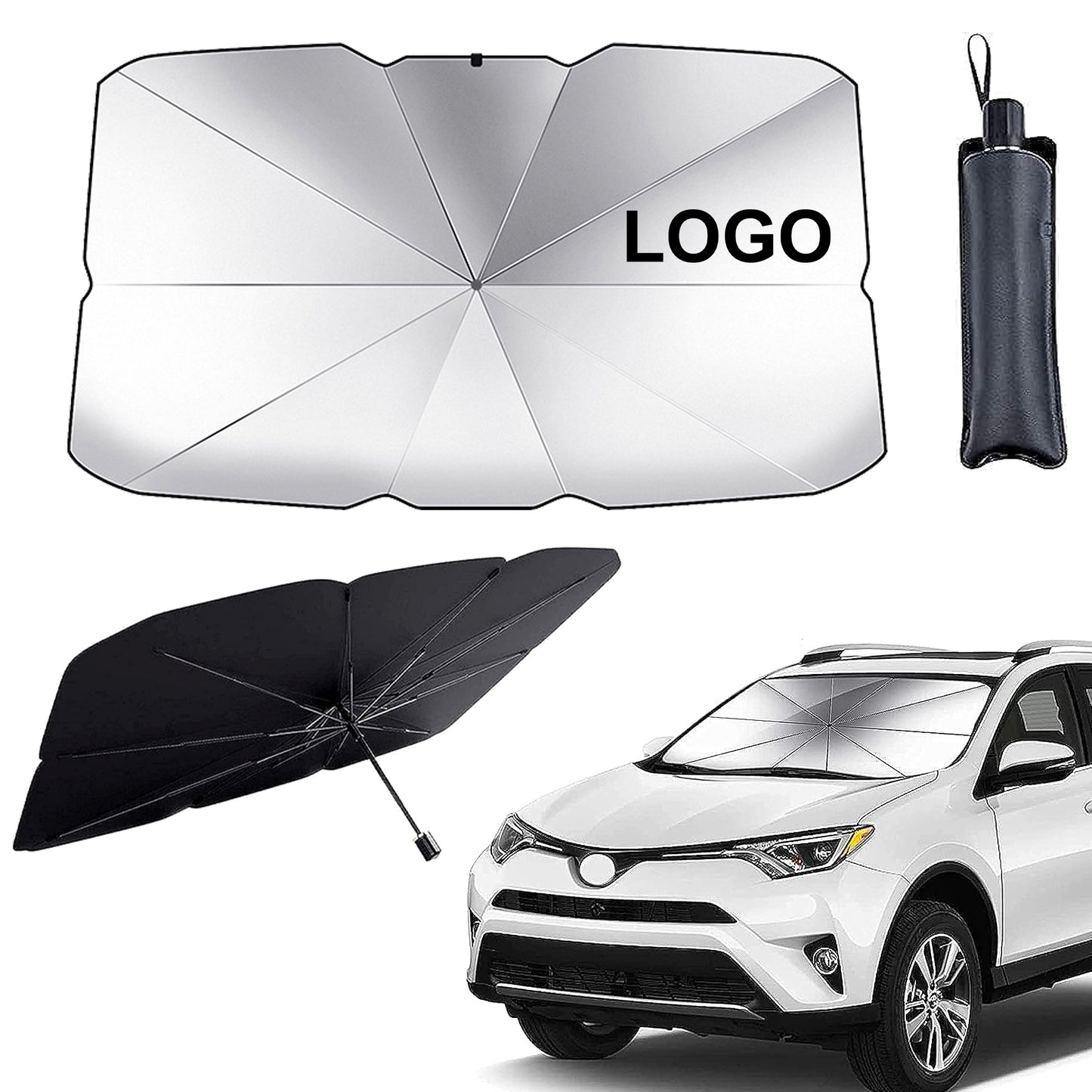 LTAW011【100 PCS】Car Sun Shade Windshield Foldable Umbrella