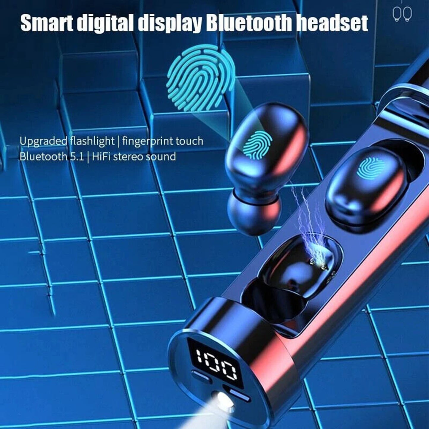 LTAW108【100 PCS】Bluetooth Wireless Earbuds With Flashlight