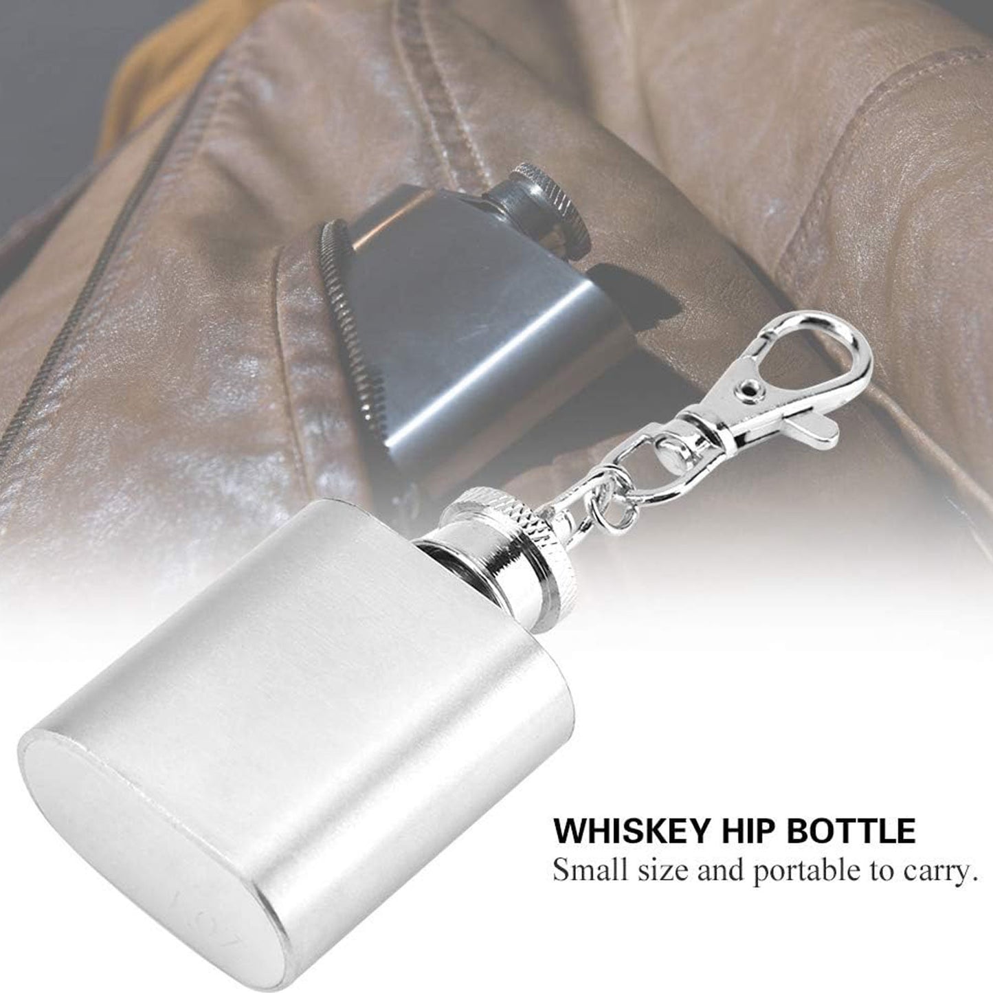 LTAW114【100 PCS】Mini 1oz Flask With Keychain