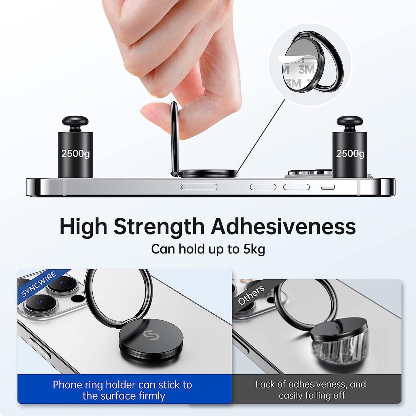 LTAW117【100 PCS】Metal Magnetic Mobile Phone Ring Holder Stand