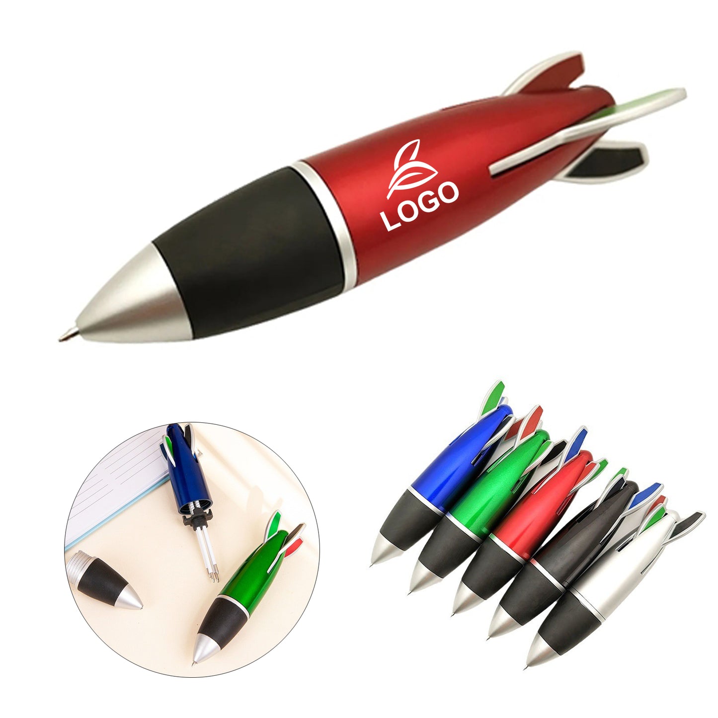 LTAW120【100 PCS】4 Color Rocket Shape Ballpoint Pens