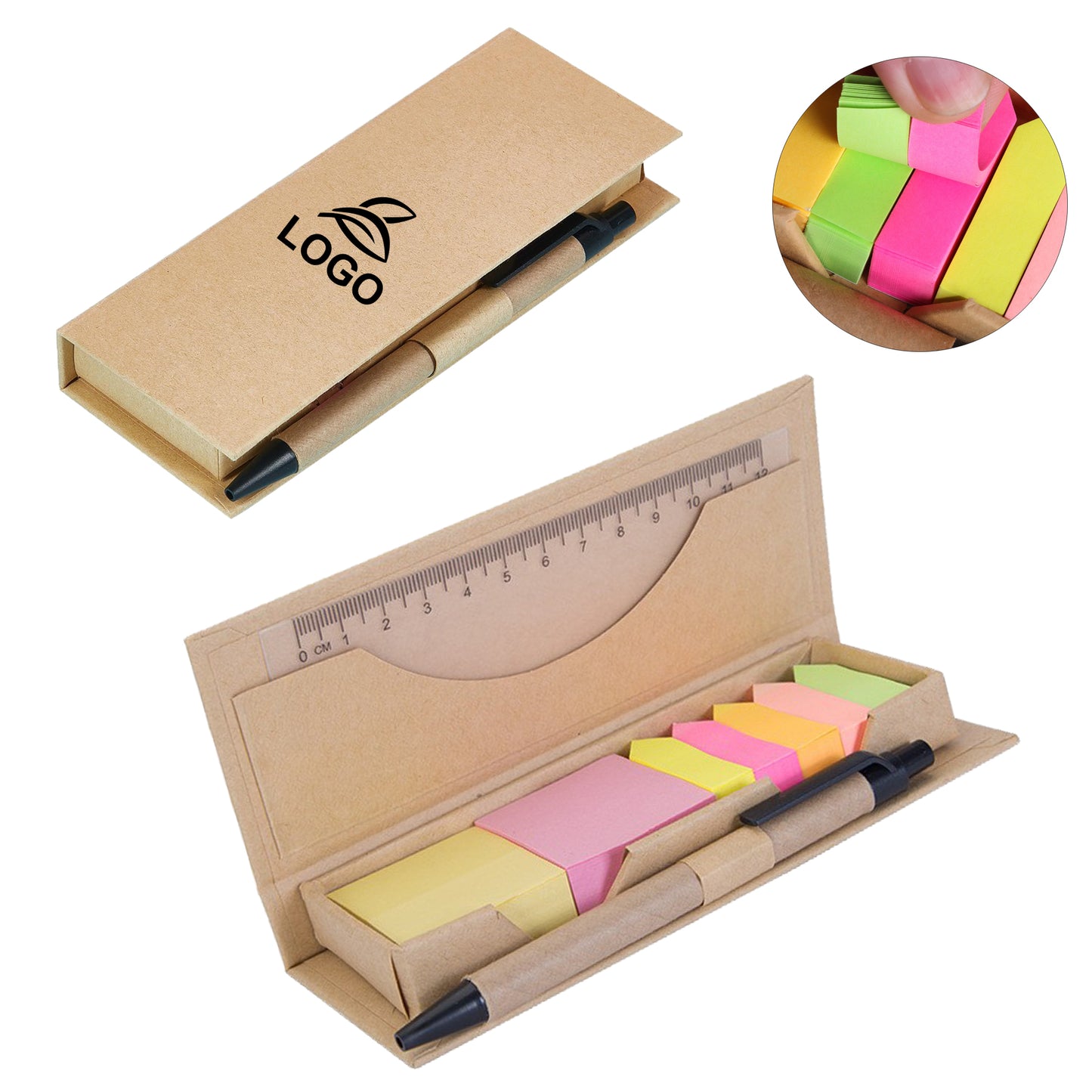 LTAW123【200 PCS】Colored Sticky Note with Kraft Package