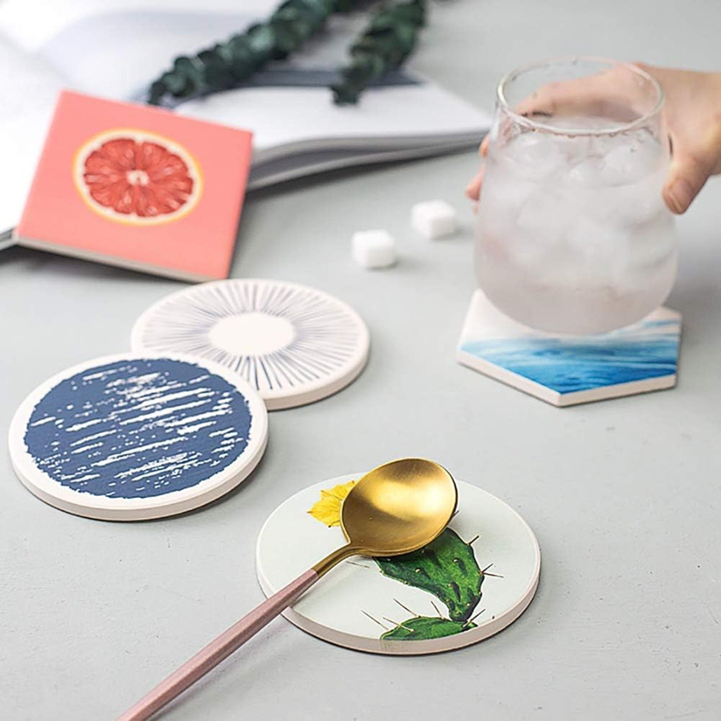 LTAW124【100 PCS】Custom Round Ceramic Coasters