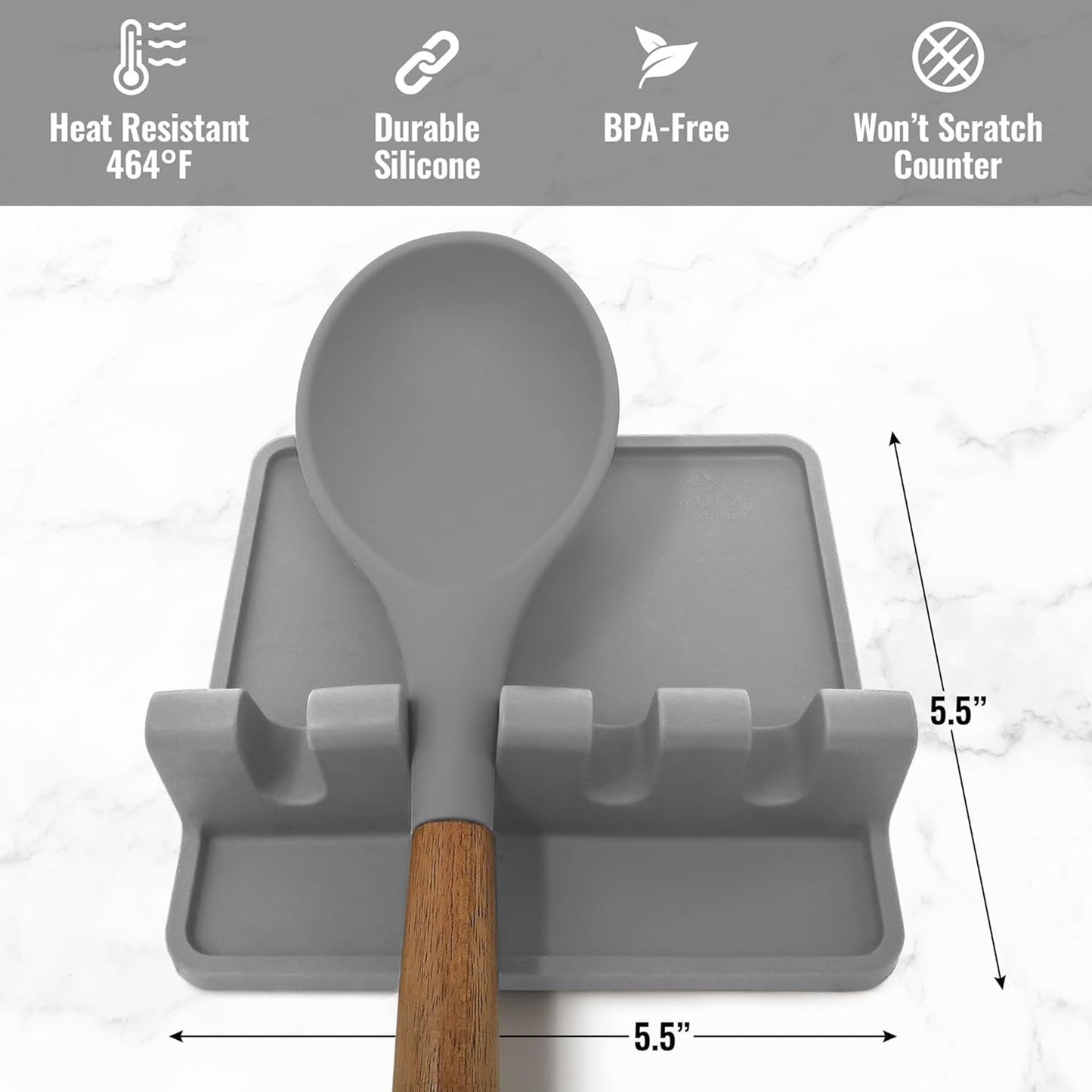 LTAW014【100 PCS】Kitchen Silicone Utensil Rest with Drip Pad