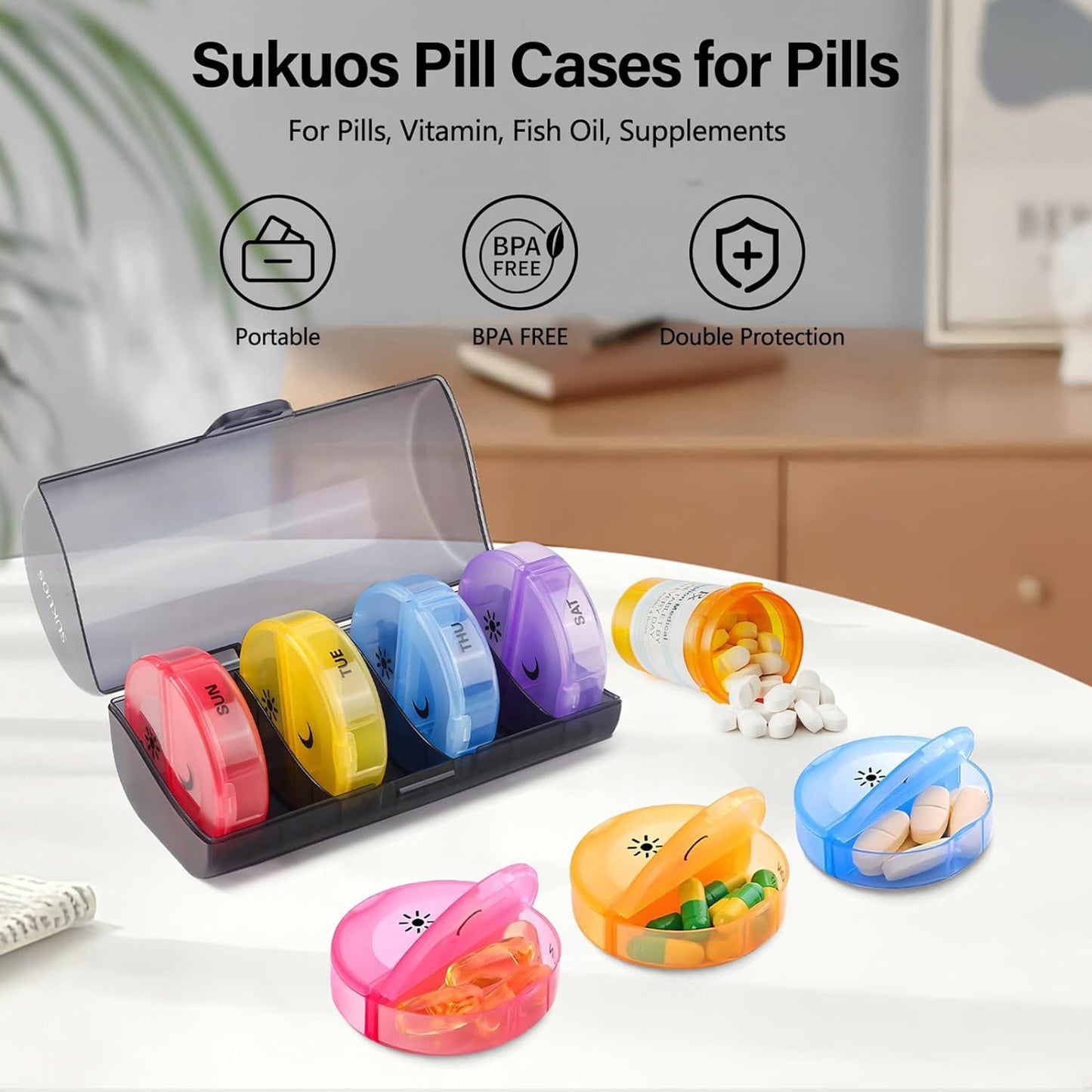 LTAW158【100 PCS】Large Weekly Daily Pill Box