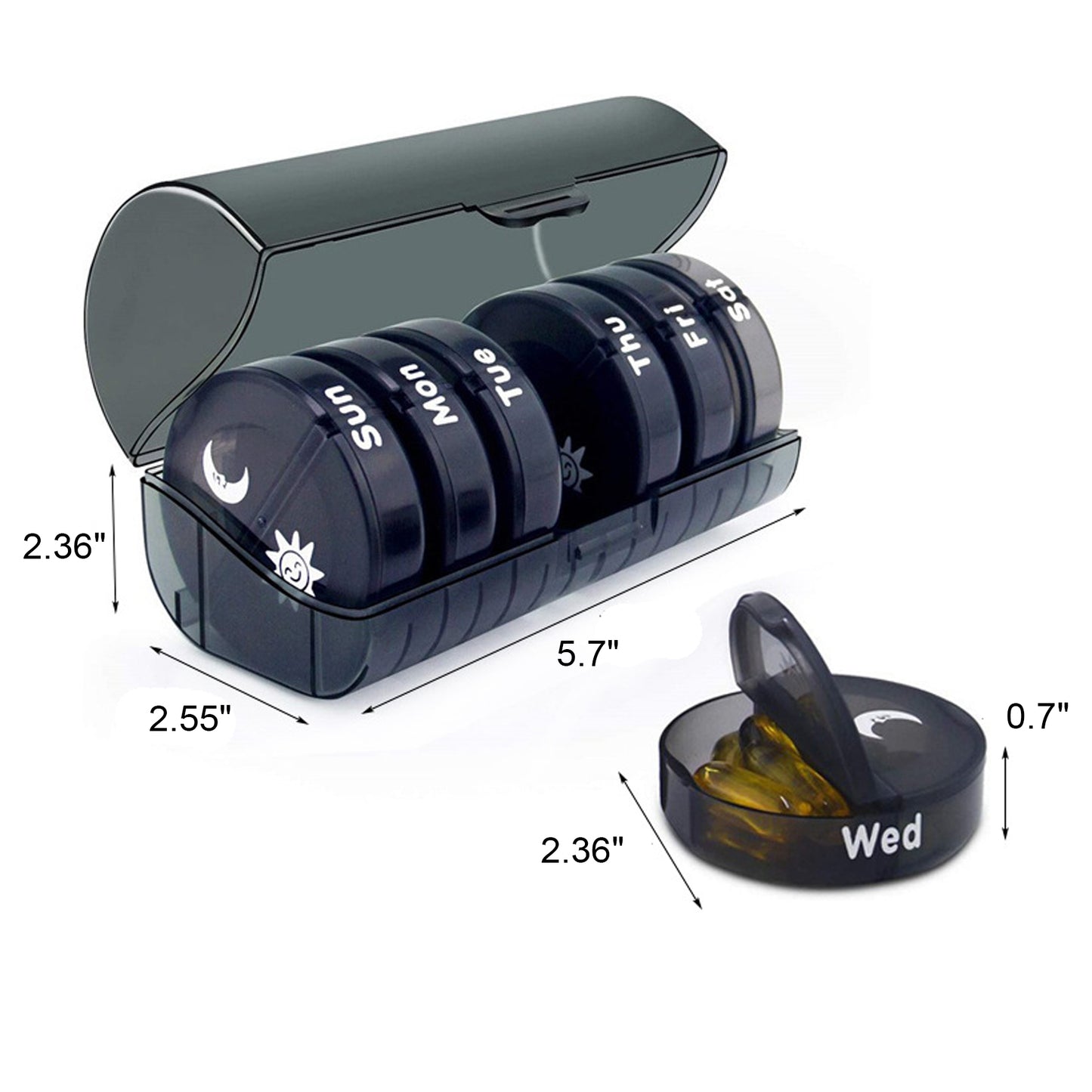 LTAW158【100 PCS】Large Weekly Daily Pill Box