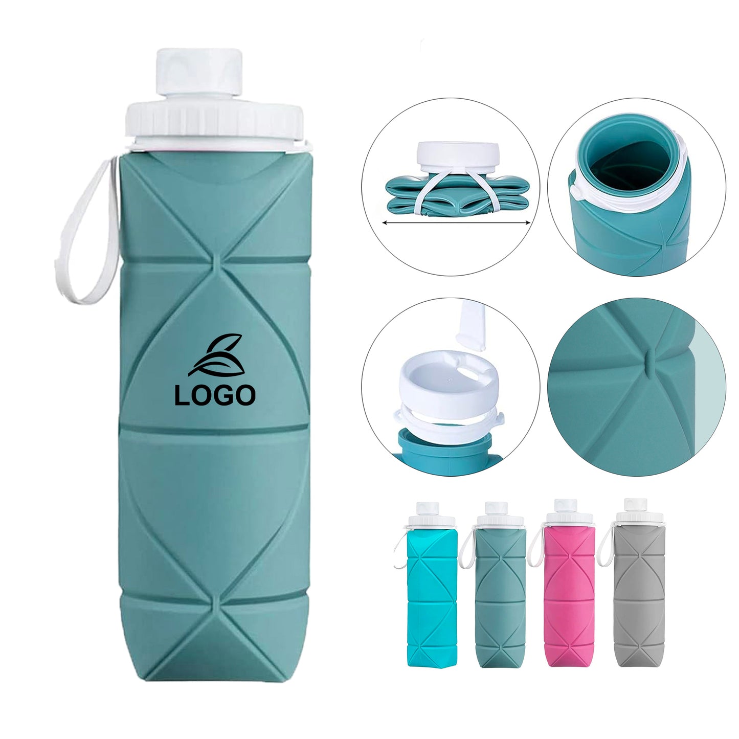 LTAW165【100 PCS】Foldable Travel Water Bottle