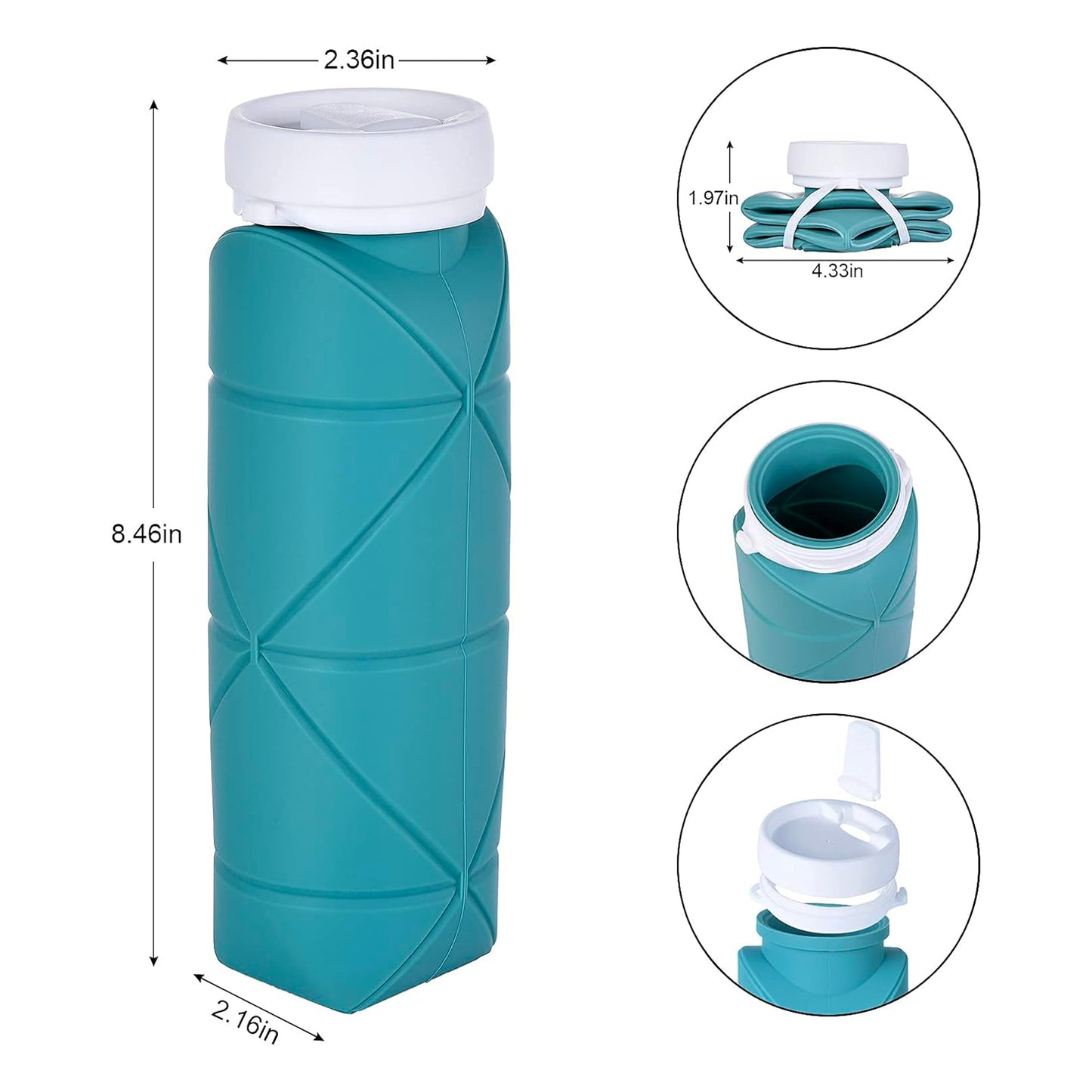 LTAW165【100 PCS】Foldable Travel Water Bottle