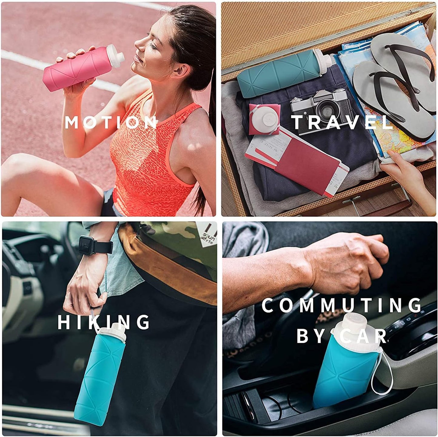 LTAW165【100 PCS】Foldable Travel Water Bottle