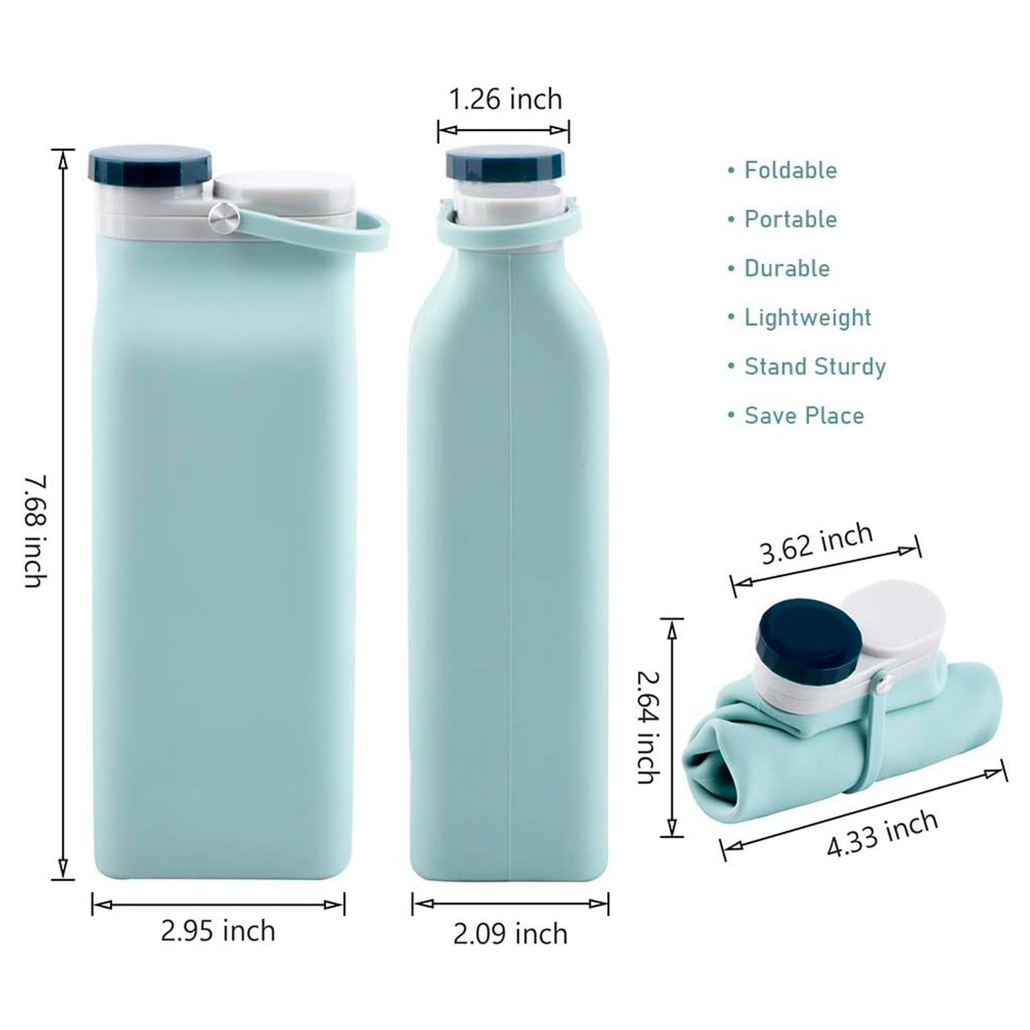 LTAW166【100 PCS】Collapsible Water Bottle