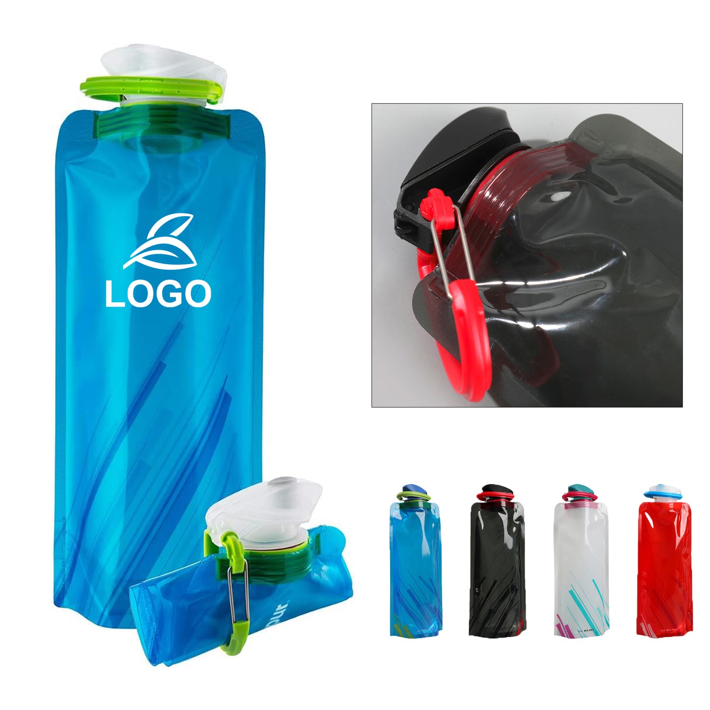 LTAW223【200 PCS】Collapsible Folding Water Bottle Bag