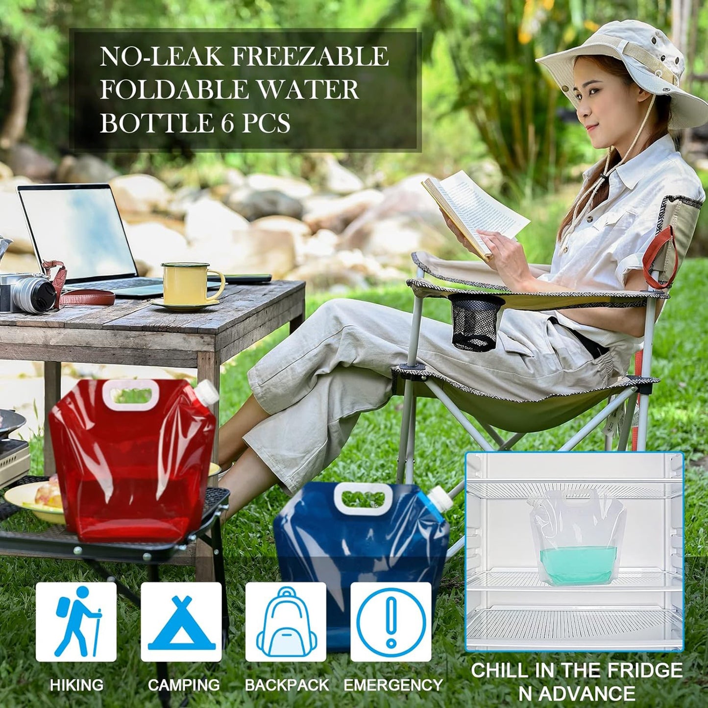 LTAW224【200 PCS】 Camping Folding Water Bag