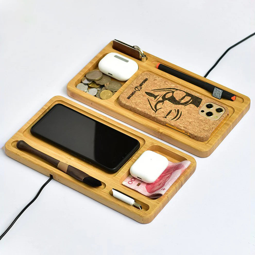 LTAW035【100 PCS】Wood Phone Wireless Charging Station