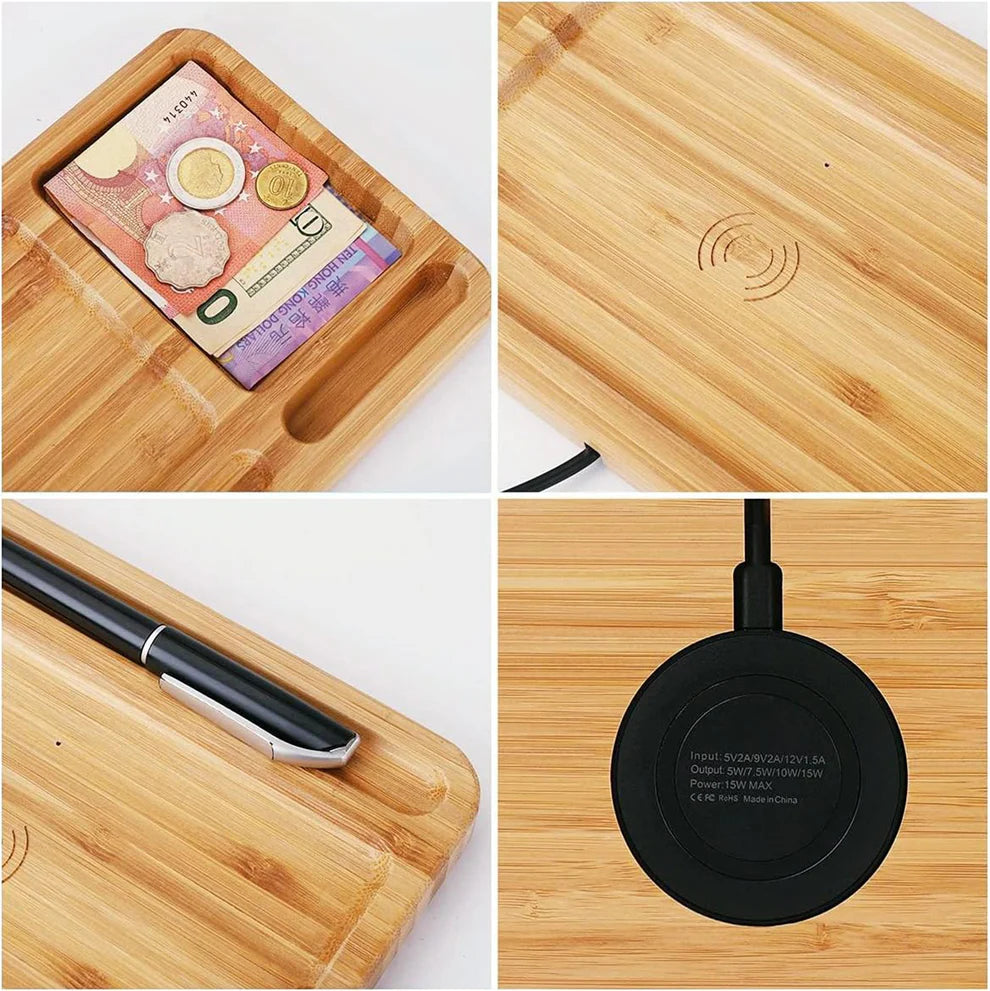 LTAW035【100 PCS】Wood Phone Wireless Charging Station