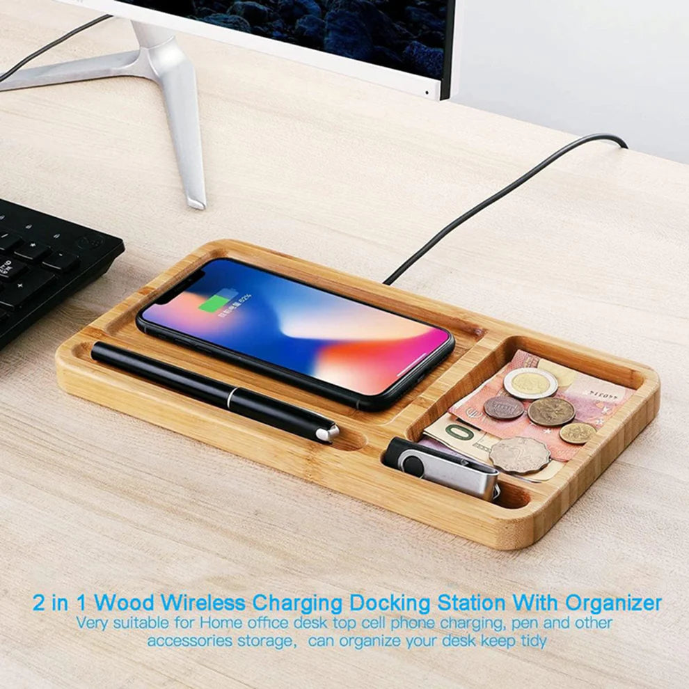 LTAW035【100 PCS】Wood Phone Wireless Charging Station