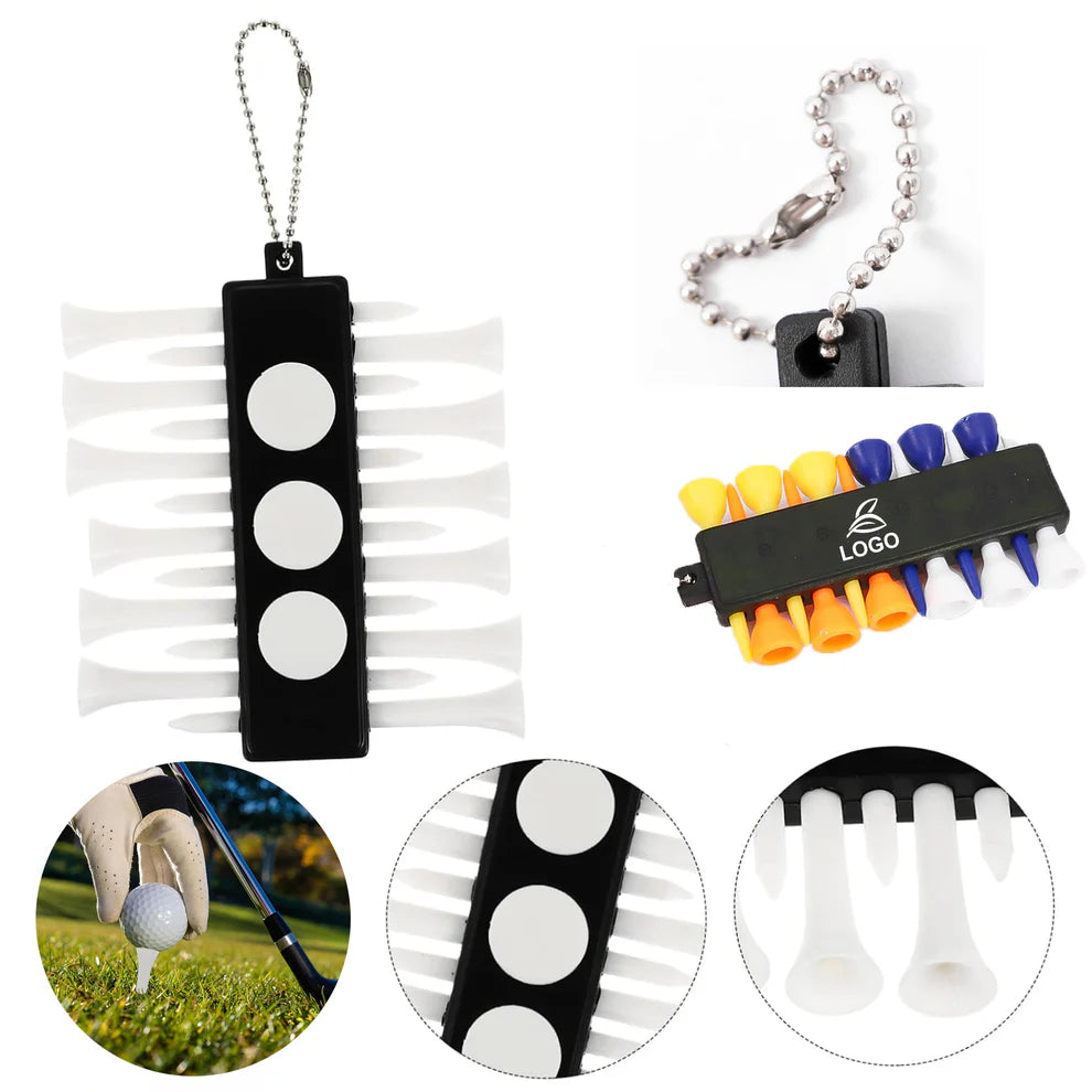 LTAW039【100 PCS】Keychain Portable Golf Tee Holders