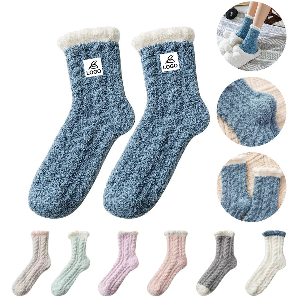 LTAW044【100 PCS】Soft Cozy Fluffy Slipper Socks