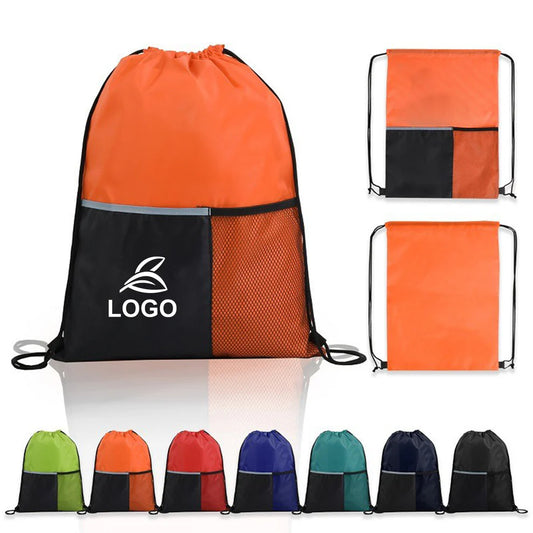 LTAW066【200 PCS】Drawstring Sports Bag With Front Pocket