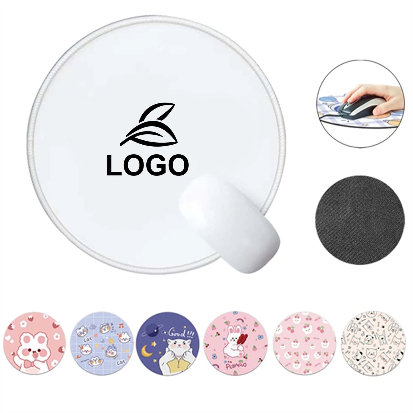 LTAW083【100 PCS】Full Color Round Mouse Pad